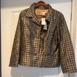 Chicos glimmering, hounds tooth, fingerprint jacket, Brindle color